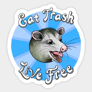 Eat TRASH - Live FREE (blue) Sticker